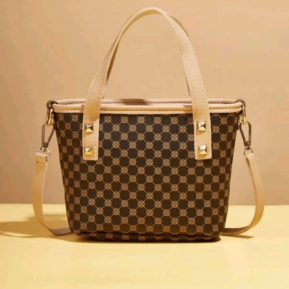 Allover Print studded Decor Satchel Bag - Picture 4 of 5